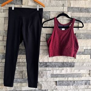 Prana Black Crop Leggings Top/Bra MED SMALL